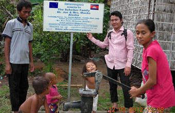 Scheiber Family: Mr. Jozsef & Mrs. Mocks. (Alaska). March 2012. Phnom Dei village. Well No.44