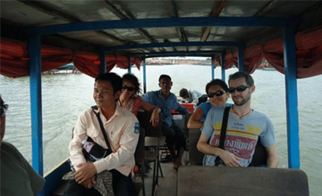 Floating village Tonle Sap lake Cambodia