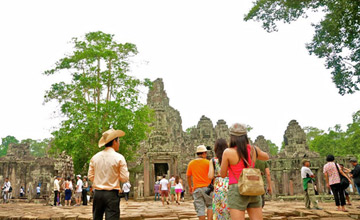 Buddha face temple Siem Reap Angkor Cambodia