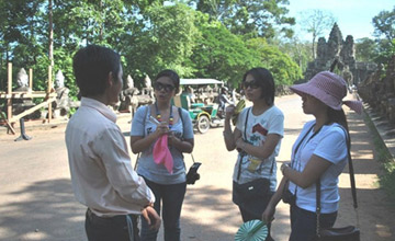 South gate of Angkor Thom city Siem Rap Angkor Cambodia